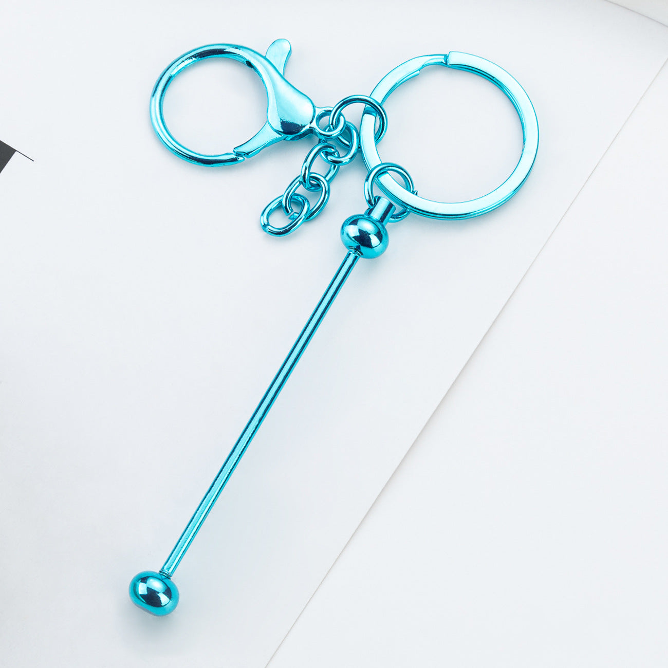 Wholesale DIY Beaded Keychain UV Electroplated Metal Keychain