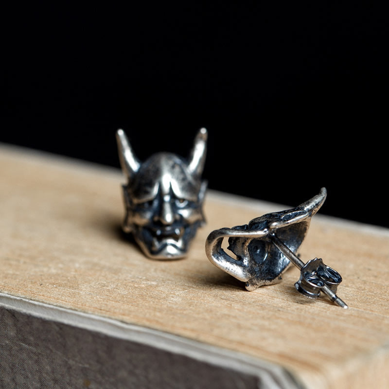 Wholesale Mask Punk Retro Distressed Halloween Copper Earrings ACC-ES-JMY001