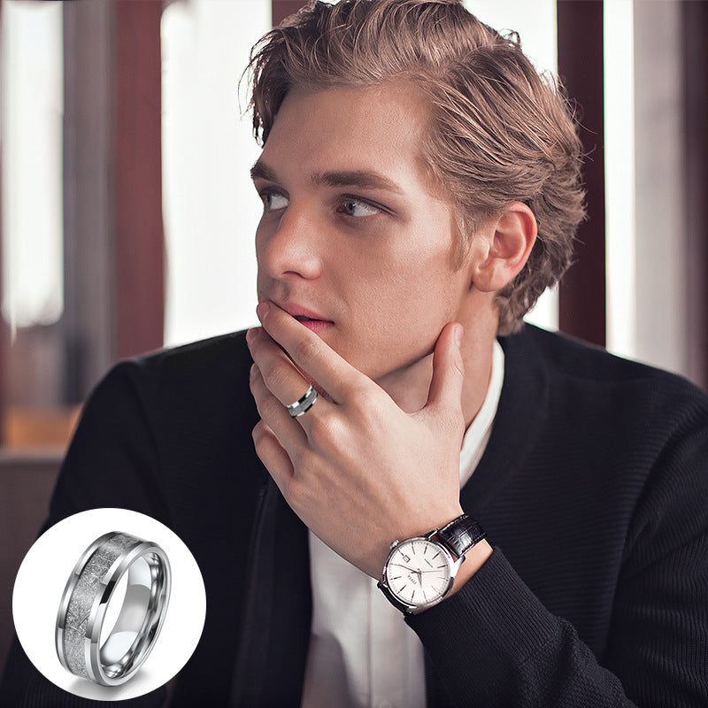 Wholesale  titanium steel ring men's rime grain glue  ring