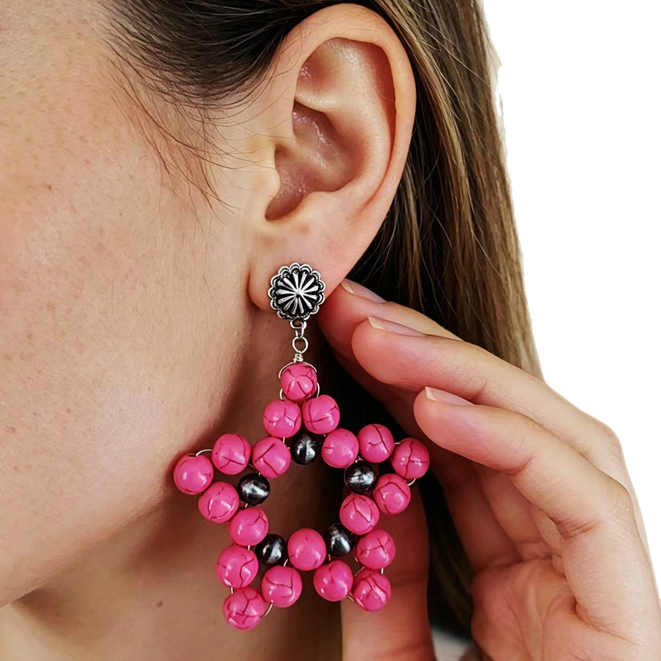 Wholesale Turquoise Star Geometric Earrings Bohemian Style Women S Fashion Accessory For Everyday Wear