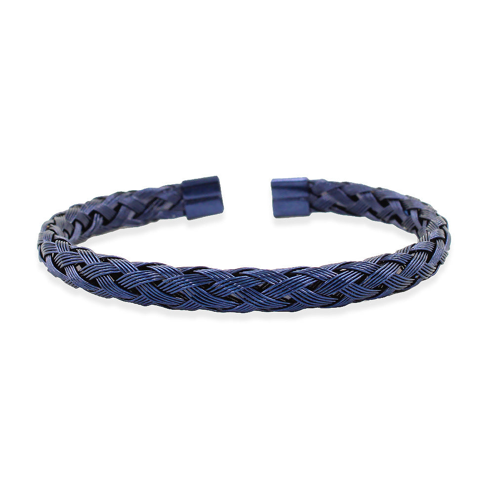 Wholesale Stainless Steel Bracelets Braided Wire Open Bracelet ACC-BT-Yueshi002