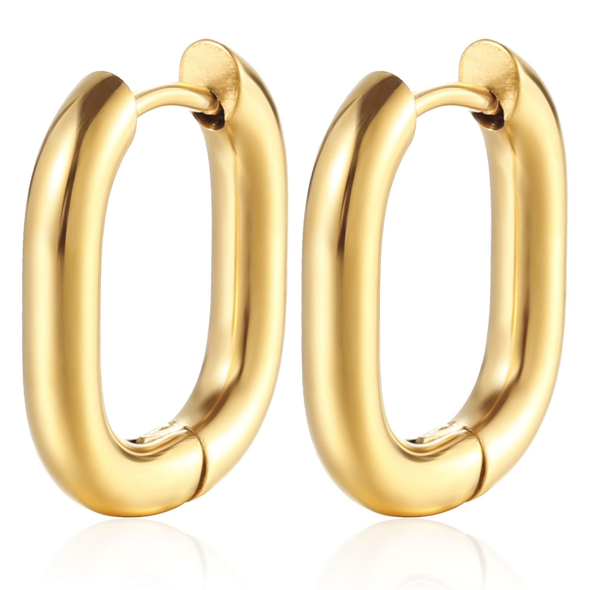 Wholesale Chic Geometric Earrings,  Hand-Polished Stainless Steel with Gold Electroplated Finish,  Jewelry Accessory for Women