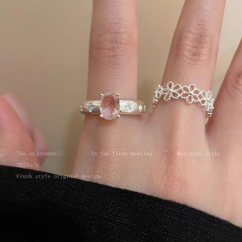 Wholesale Sweet Flower Ring Light Luxury  Delicate Ring