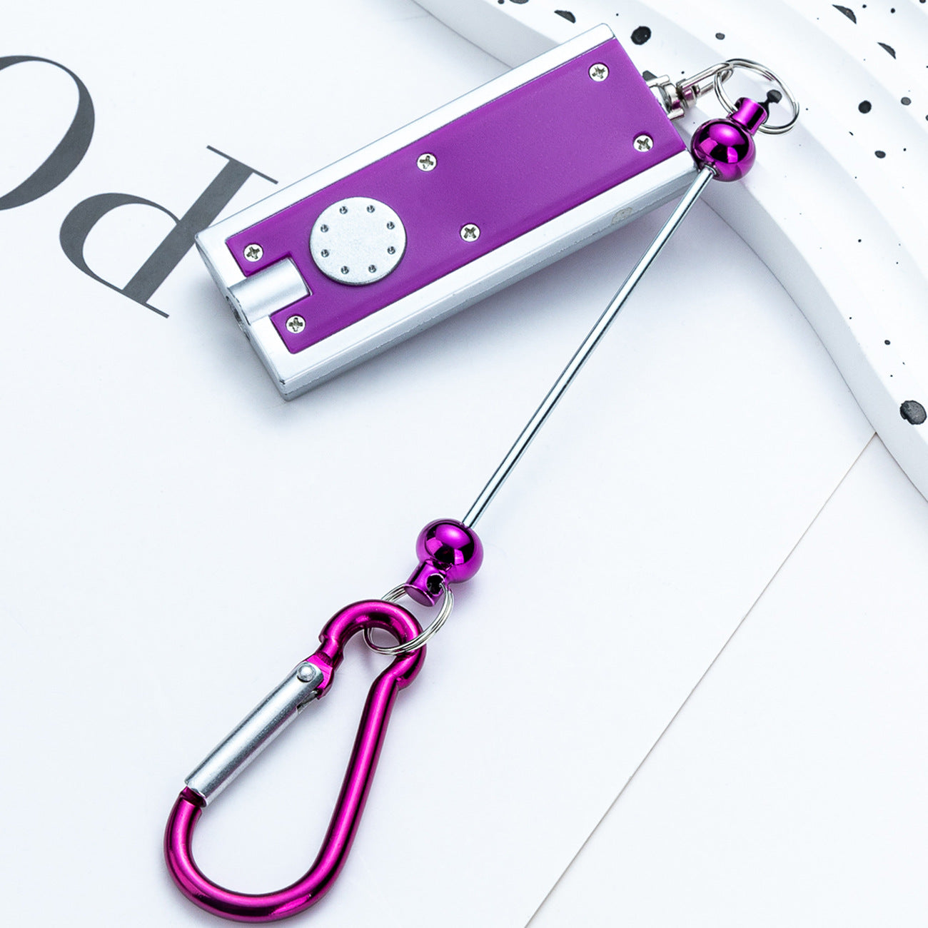 Wholesale DIY Beadable LED Mountaineering Clip Light Square Mini Flashlight Portable Flashlight Outdoor Camping Light