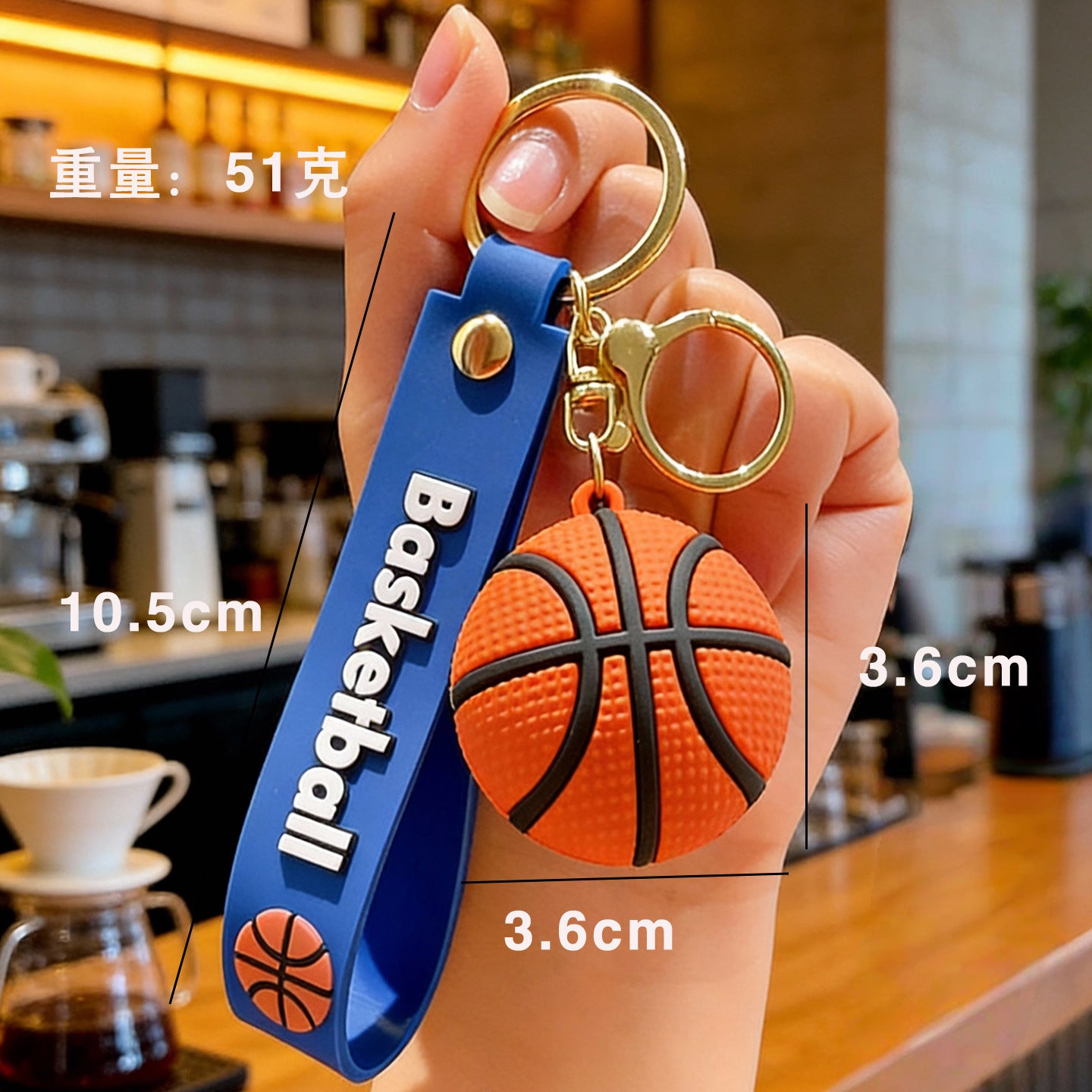 Wholesale Basketball Theme Flexible Rubber Keychain Decorative Keyring For Boys Students Birthday Gift Accessory