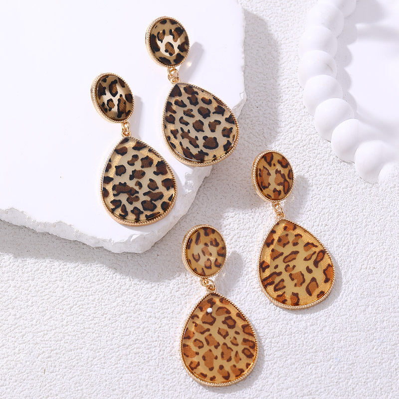 Wholesale Teardrop Leopard Print Earrings ACC-ES-NZ002