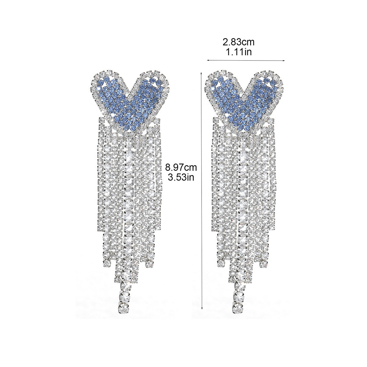 Wholesale Valentine's Day Luxury Long Tassel Love Earrings