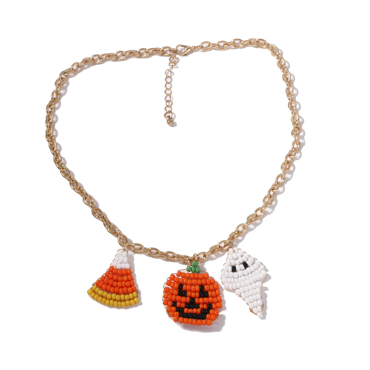 Wholesale  Beaded Pumpkin Ghost Necklace