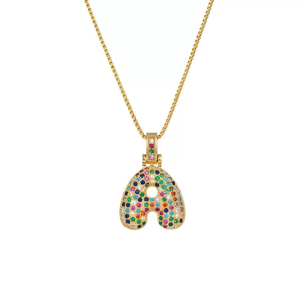 Wholesale Hip-Hop 26 Letter Pendant Set,  Gold Plated Copper Diamond-Set,  Chic Jewelry Gift