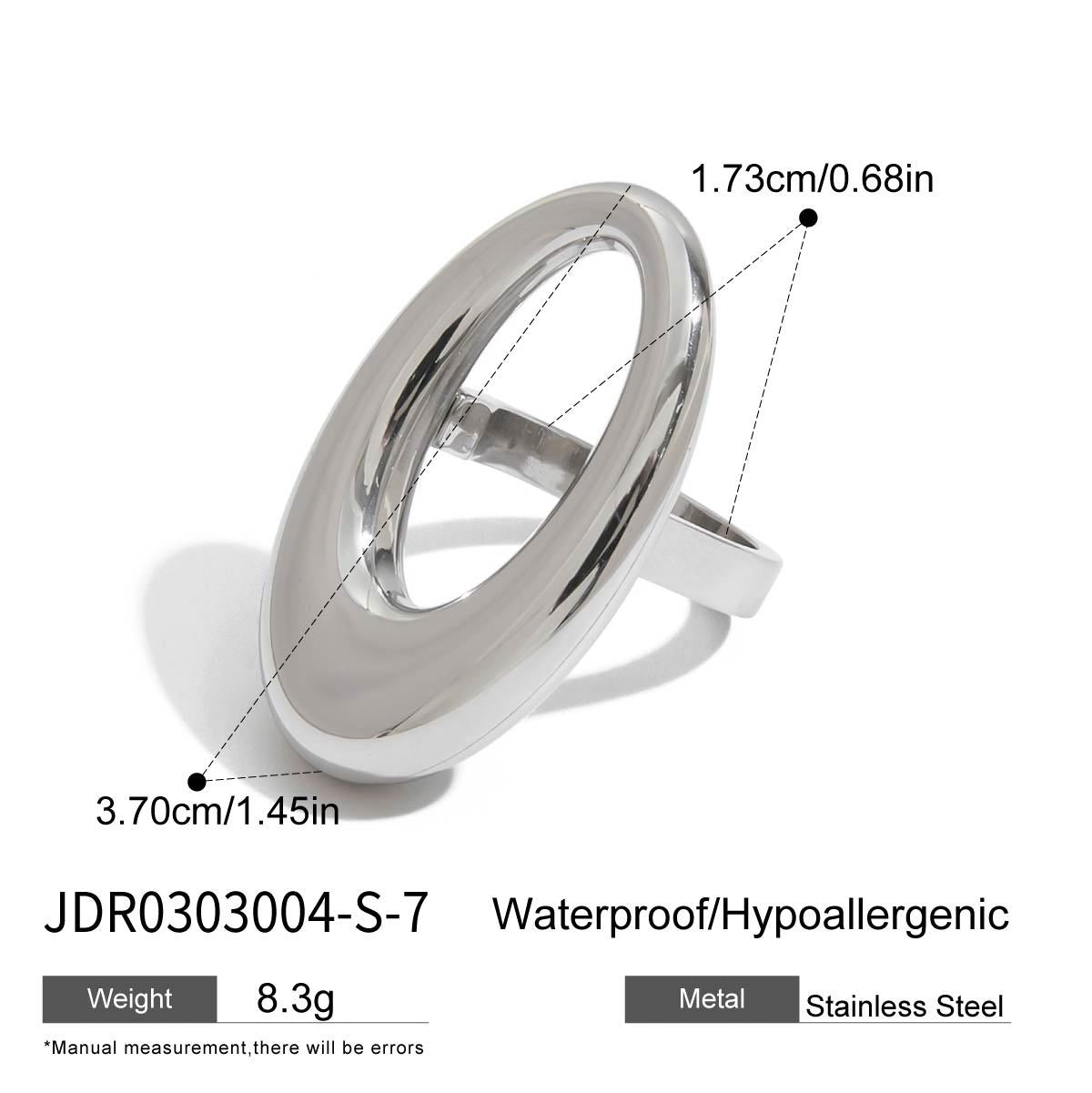Wholesale 18K gold stainless steel smooth hollow  ring