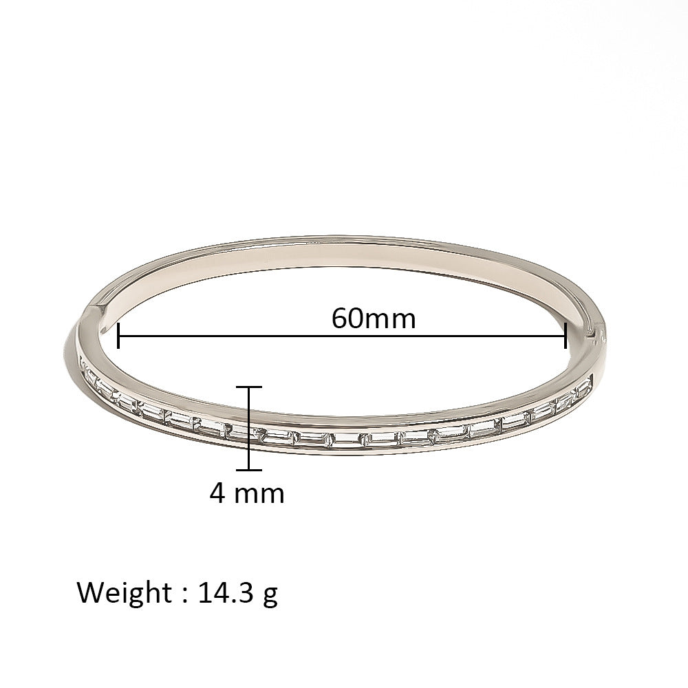 Wholesale Stainless Steel 18K Gold Plated Geometric Star Flower Zircon Bracelet
