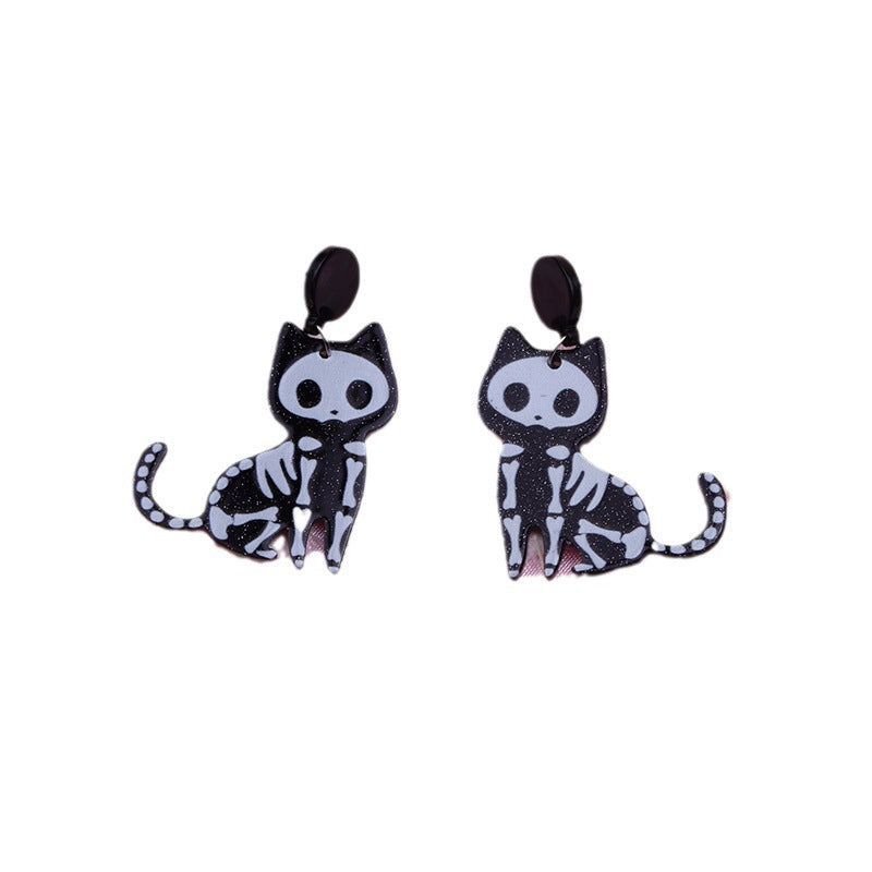 Wholesale    Acrylic Earrings,  Flamingo Bat Cat Skull Earrings