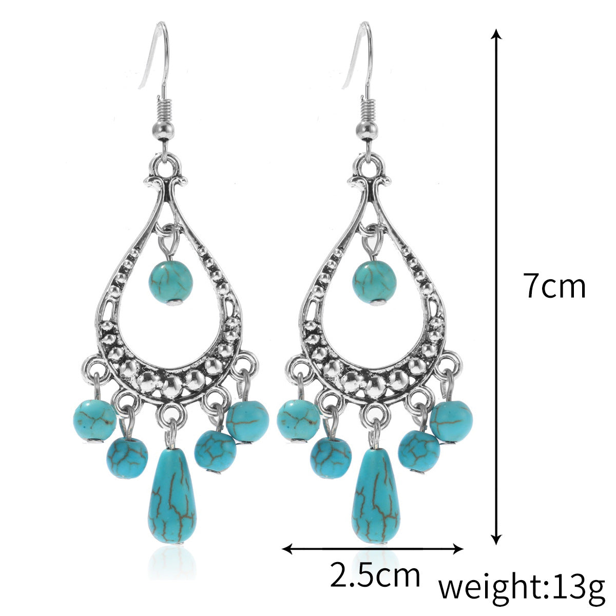 Wholesale Bohemian Vintage Ethnic Turquoise Earrings Set ACC-ES-ManYi013