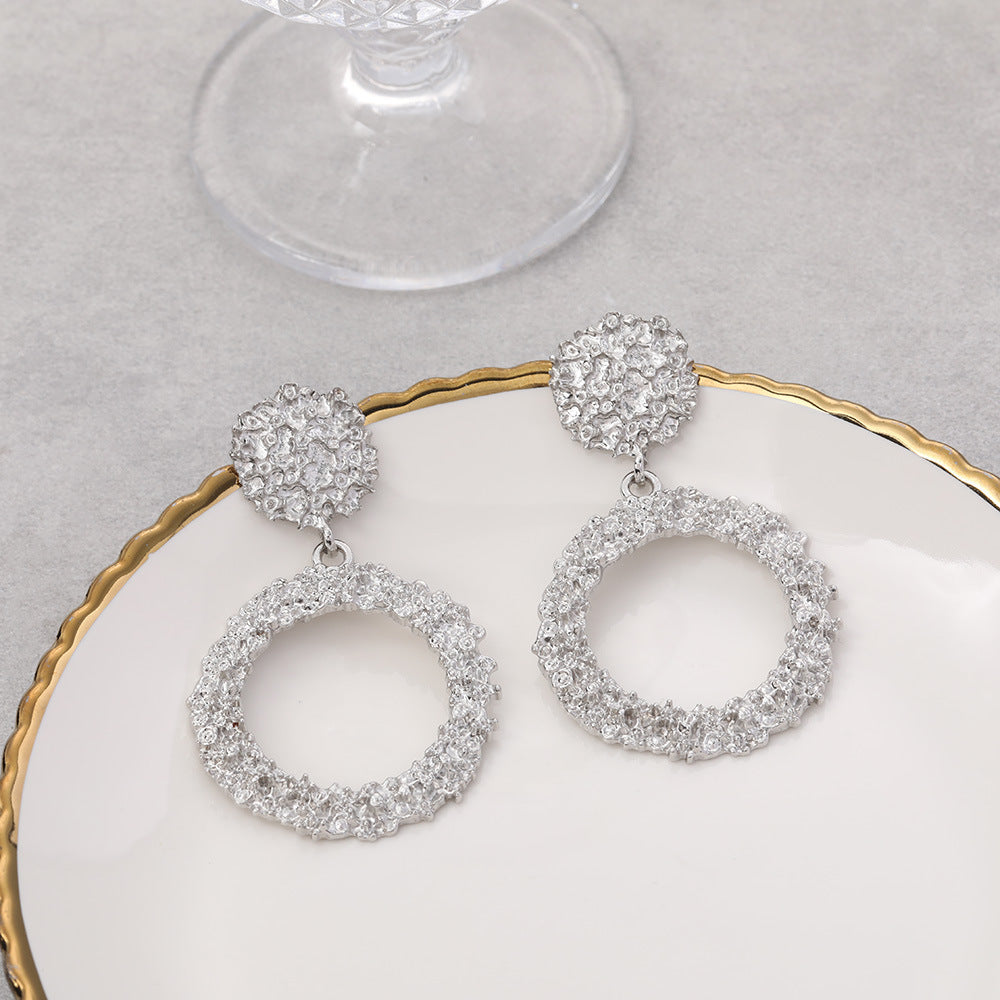 Wholesale exaggerated gold big circle  earrings