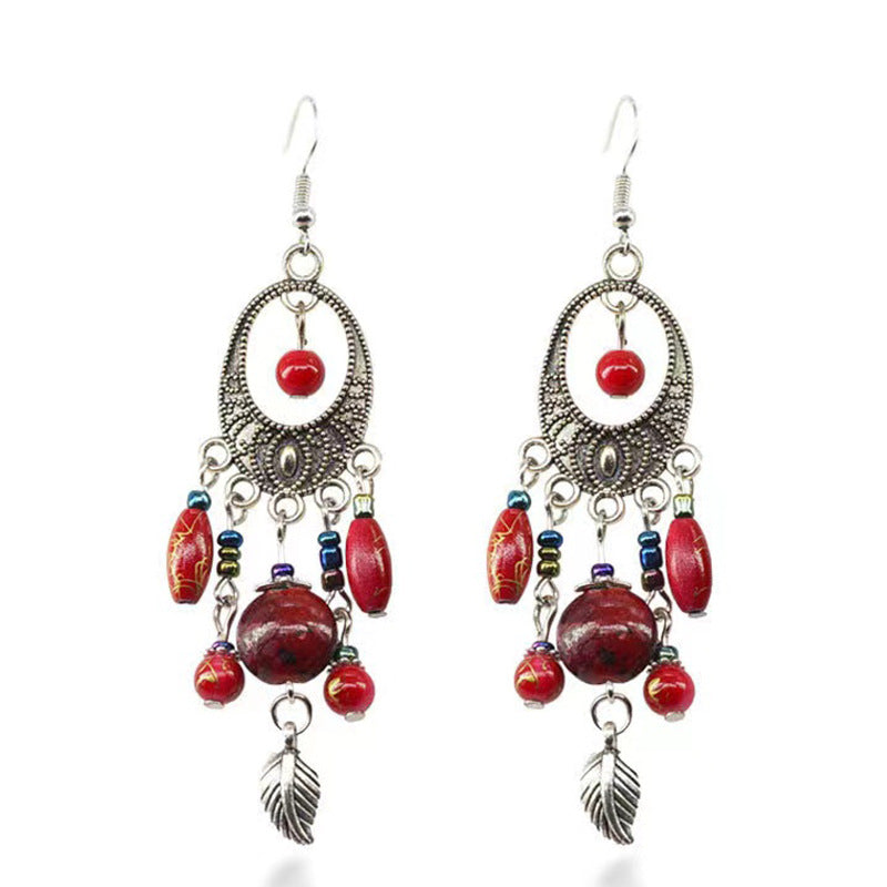 Wholesale Zinc Alloy Tassel Earrings with Bohemian Ethnic Design for Fashion Boutique Resale