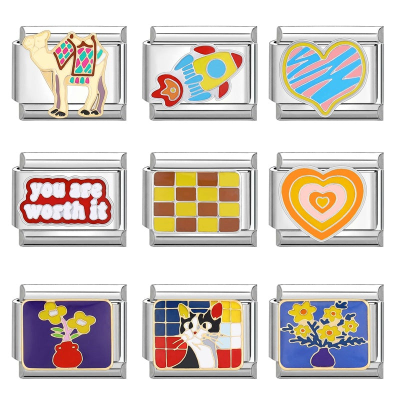 Wholesale  Italian Charm Bracelet 9mm DIY Splicing Removable Stainless Steel Composable Bracelet