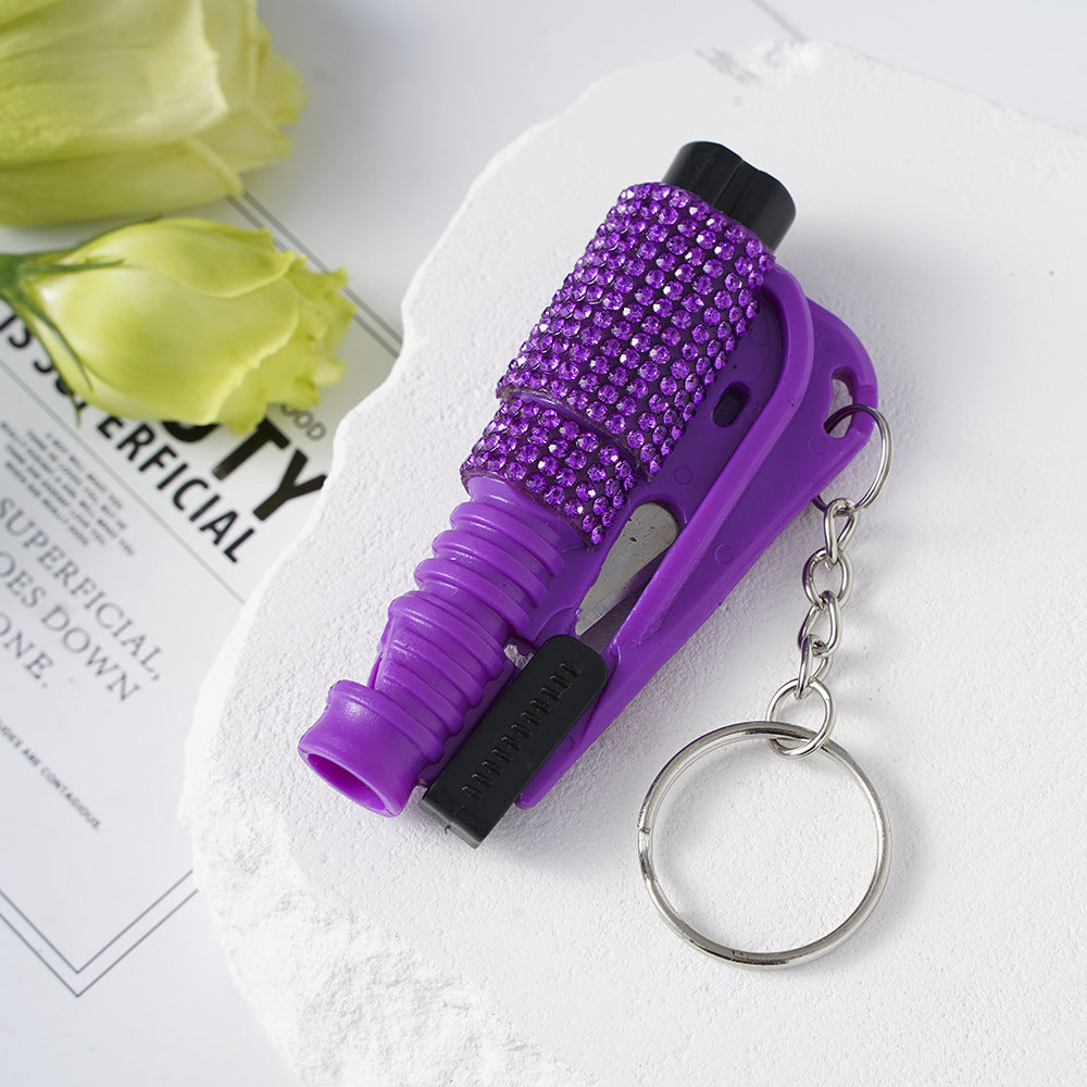 Wholesale Outdoor Safety Hammer Mini Car Diamond Keychain ACCVIP-KC-ZhiYa015