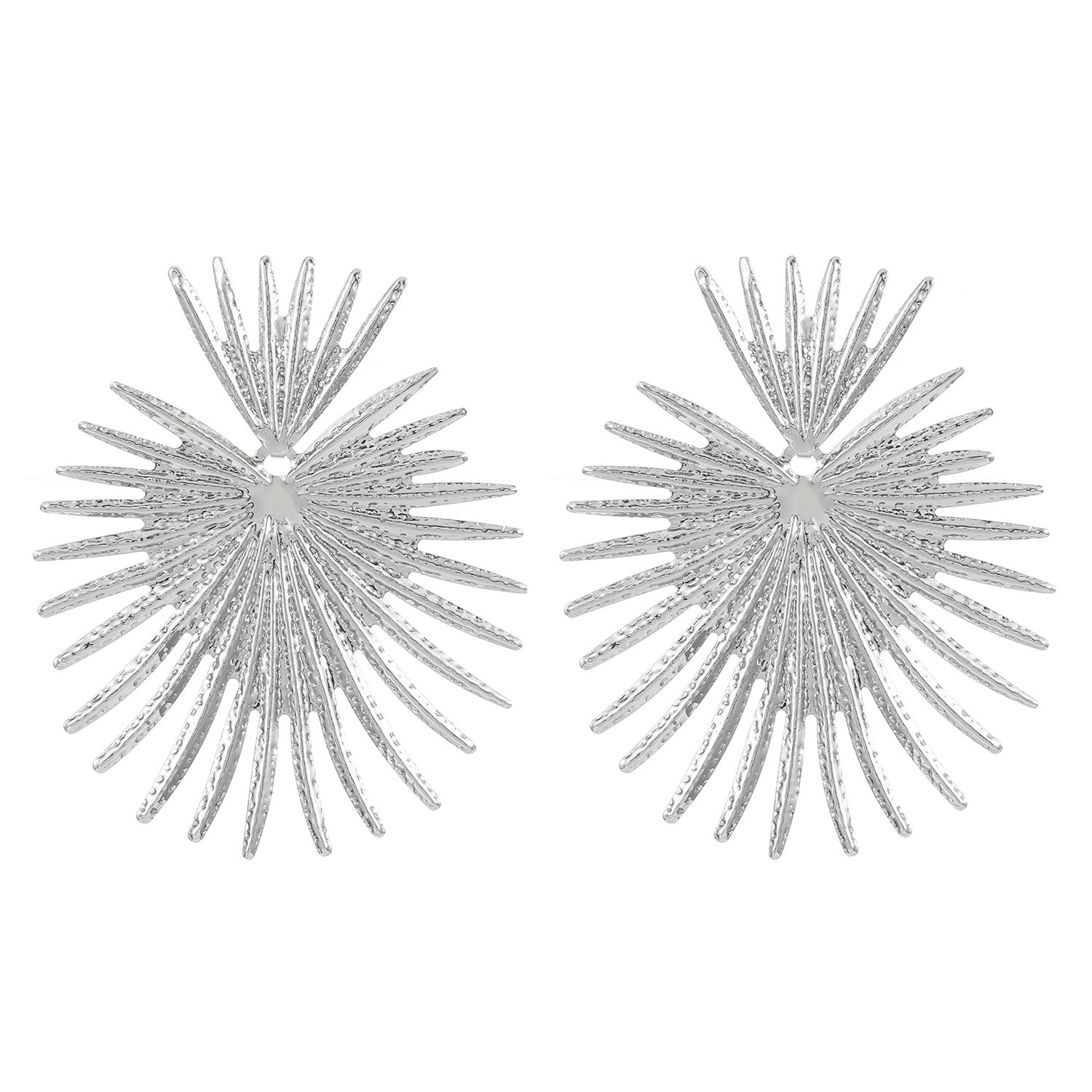 Wholesale fan-shaped exaggerated tassel geometric heart-shaped earrings