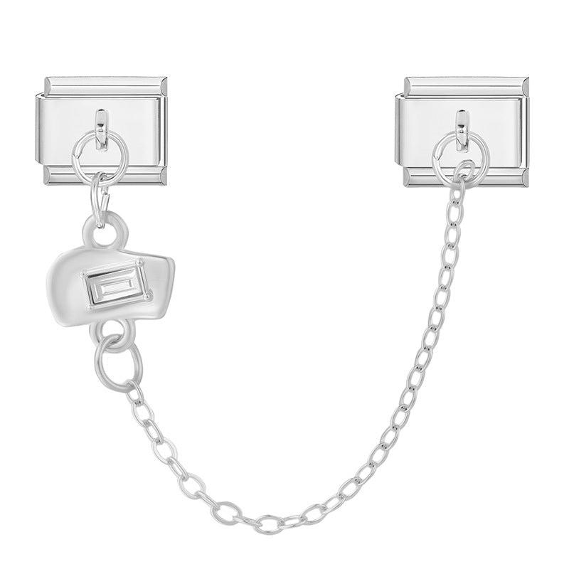 Wholesale  Italian Charm Bracelet 9mm DIY Splicing Light Luxury Double Pendant Stainless Steel Composable Bracelet