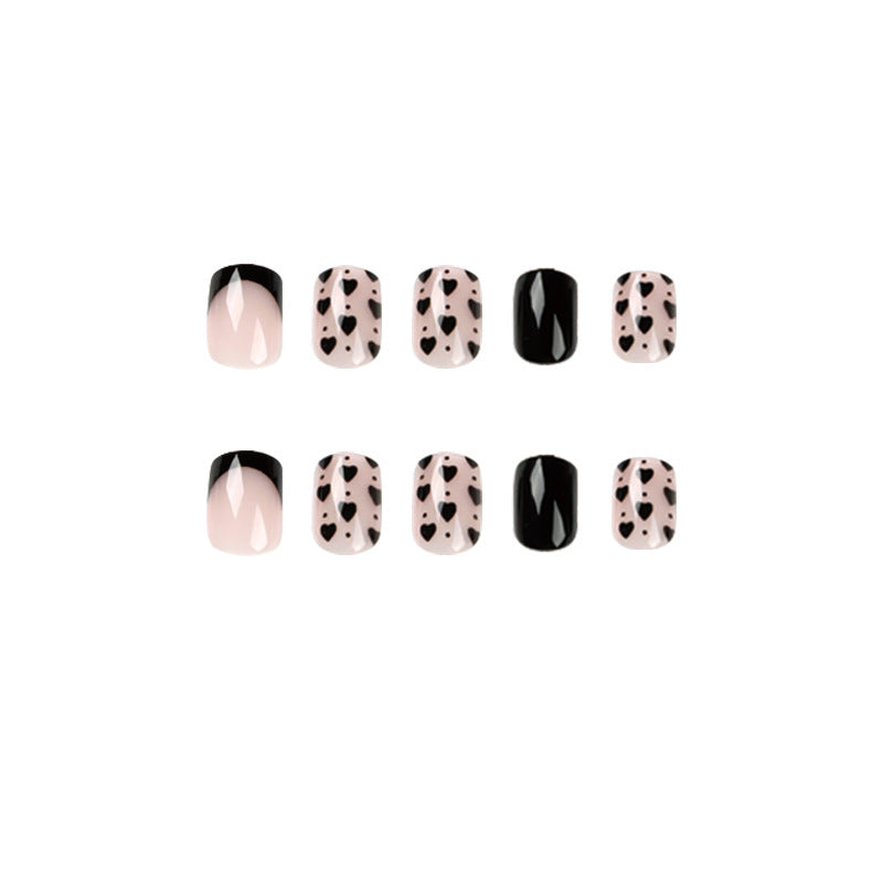 Wholesale 24 Pieces/box Black Heart Nails Kits Nail Stickers ACC-NS-LeFan265
