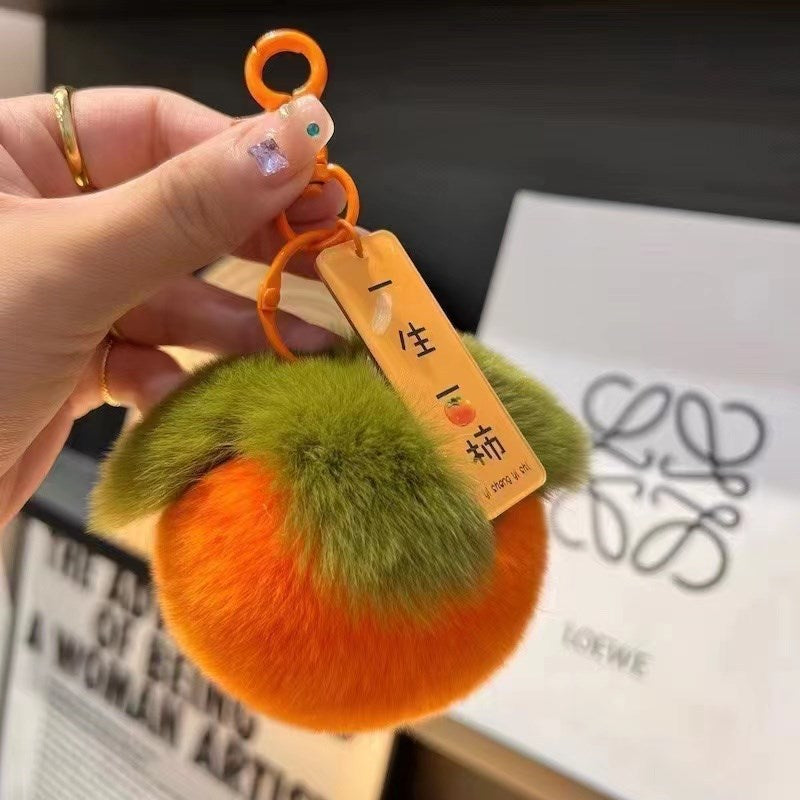 Wholesale Plush Persimmon Keychain Bag Charm Good Things Happen - Chic Wedding Couple Gift