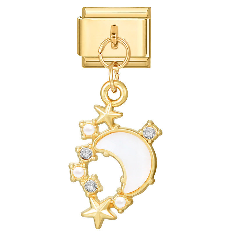 Wholesale Italian Charm Bracelet 9mm DIY Splicing Removable Stainless Steel Gold Base Pendant Composable Bracelet