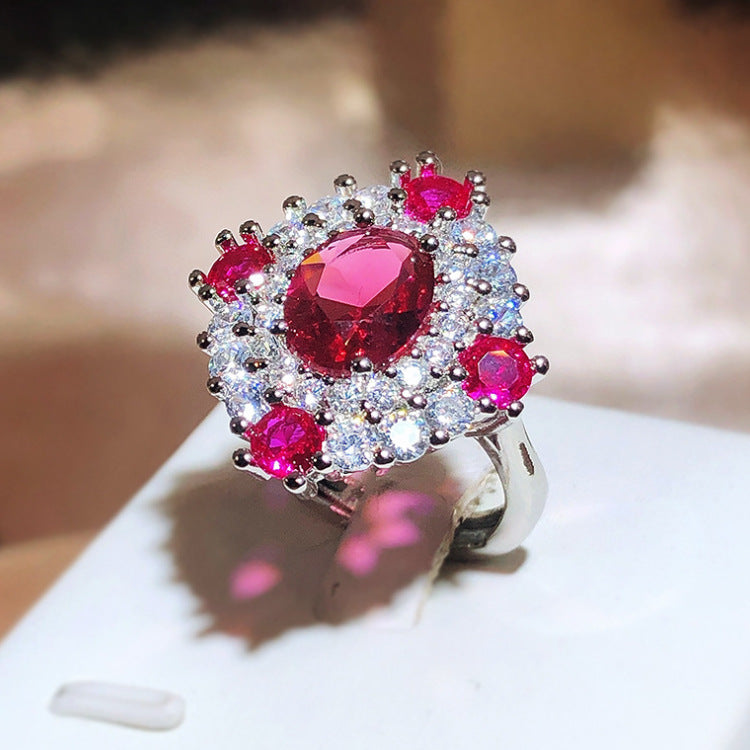 Wholesale  artificial pigeon red blood gem ring