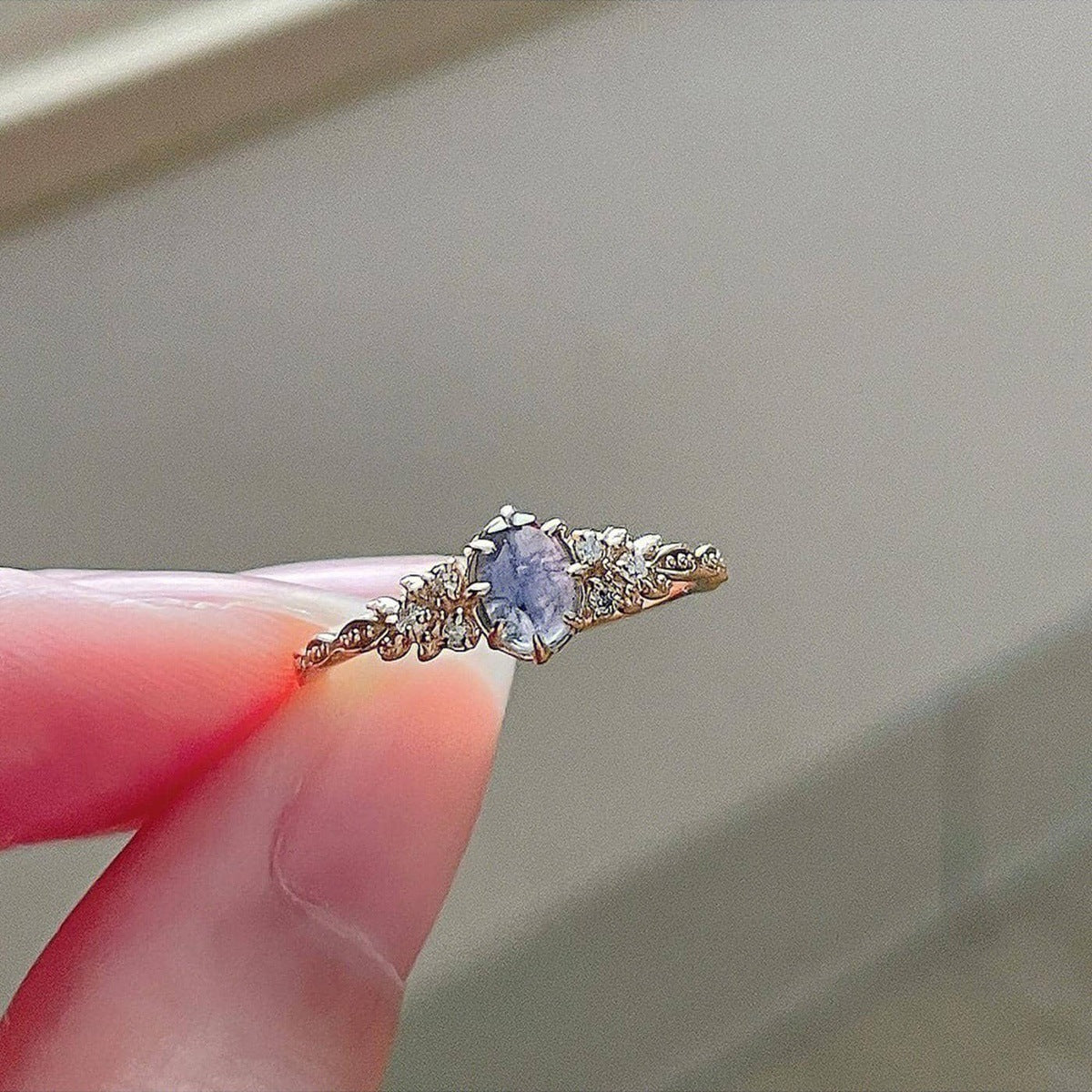 Wholesale  sapphire oval diamond ring adjustable ring jewelry