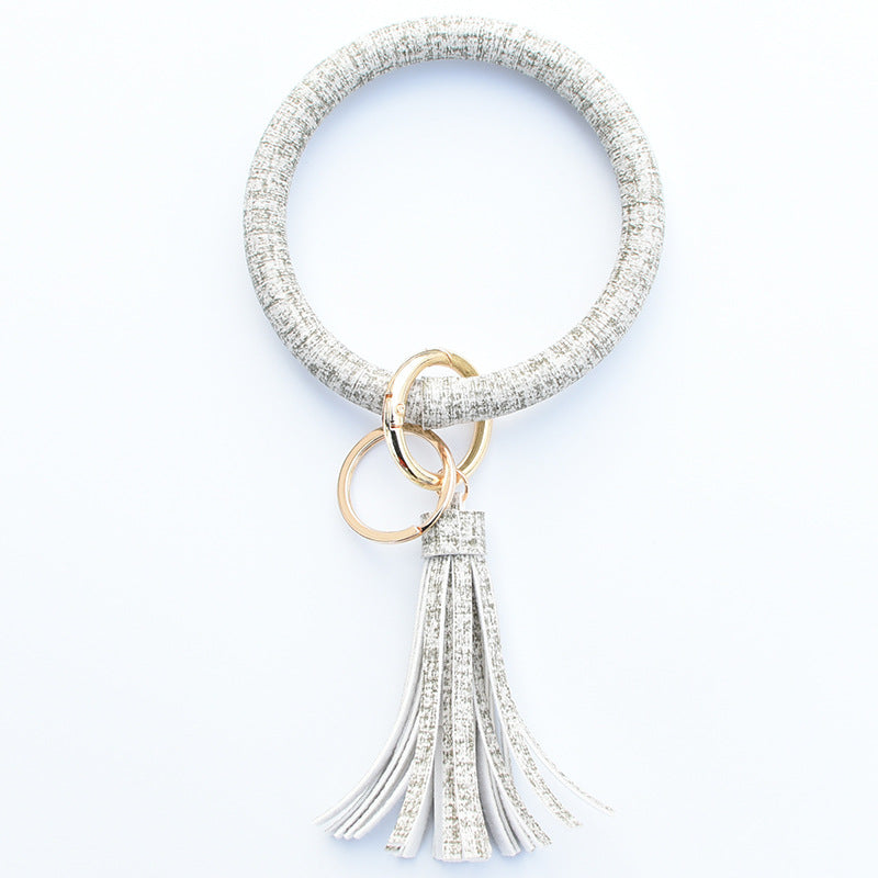 Wholesale Retro Geometric Leather Tassel Bracelet Keychain Chic Bag Charm And Jewelry Accessory For Wedding Gift