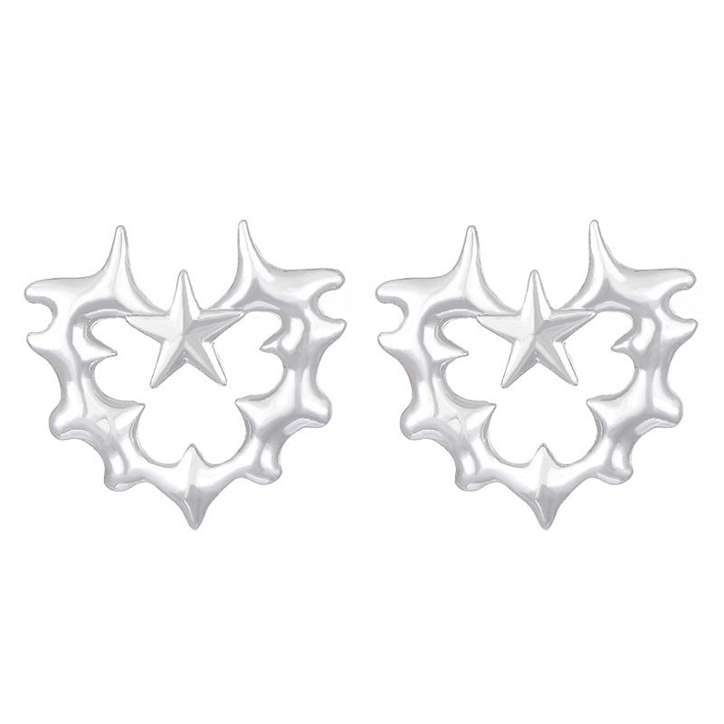 Wholesale Gothic Punk Heart n Cross Teardrop Earrings For Women Vintage Style Jewelry Accessory Party