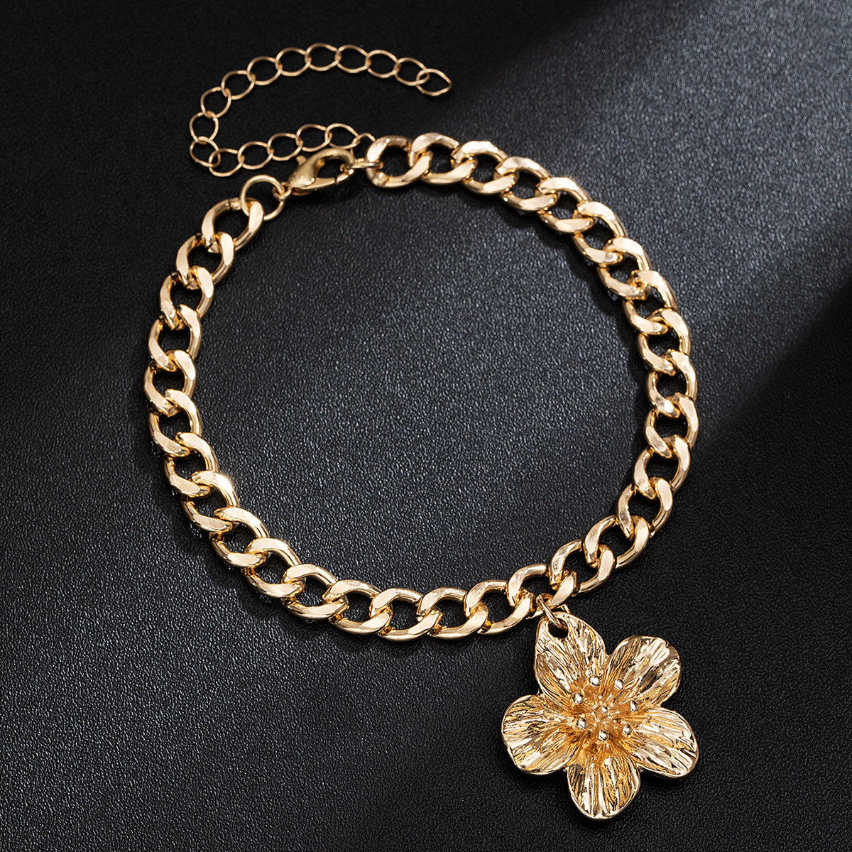 Wholesale three-dimensional alloy flower  anklet