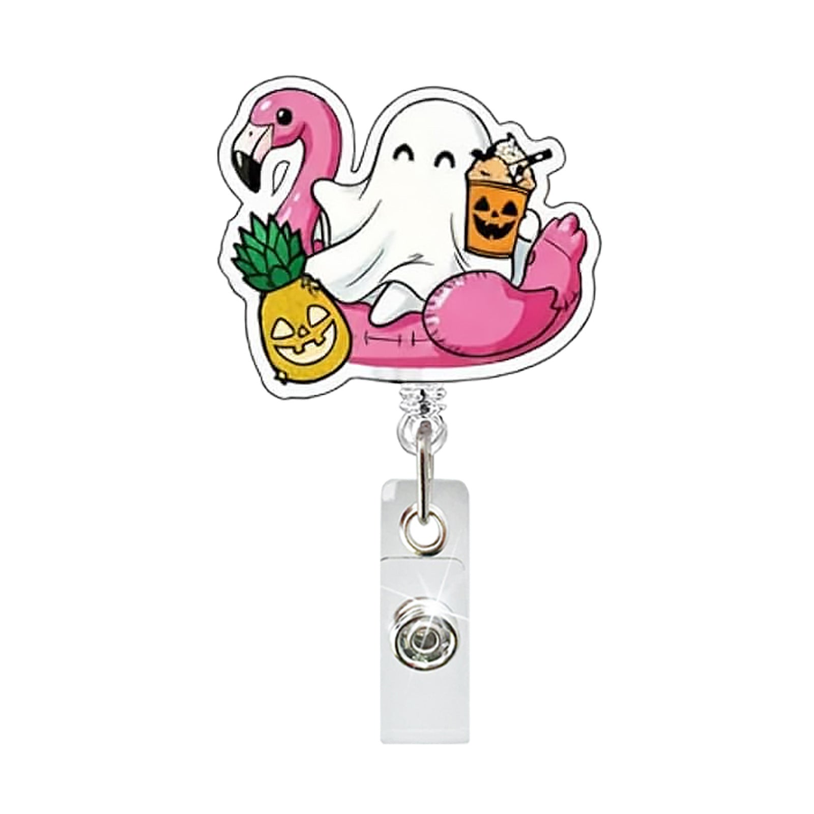 Wholesale Summer Holiday Ghost Skull Retractable Badge Reel,  Fashion Accessory for Everyday Use