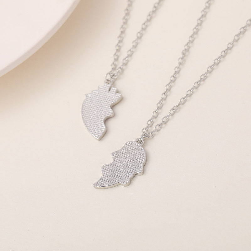 Wholesale Hamburger French Fries Splicing Love Alloy Necklaces ACC-NE-Tiangao006