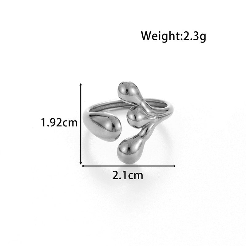 Wholesale titanium steel love butterfly  retro open ring