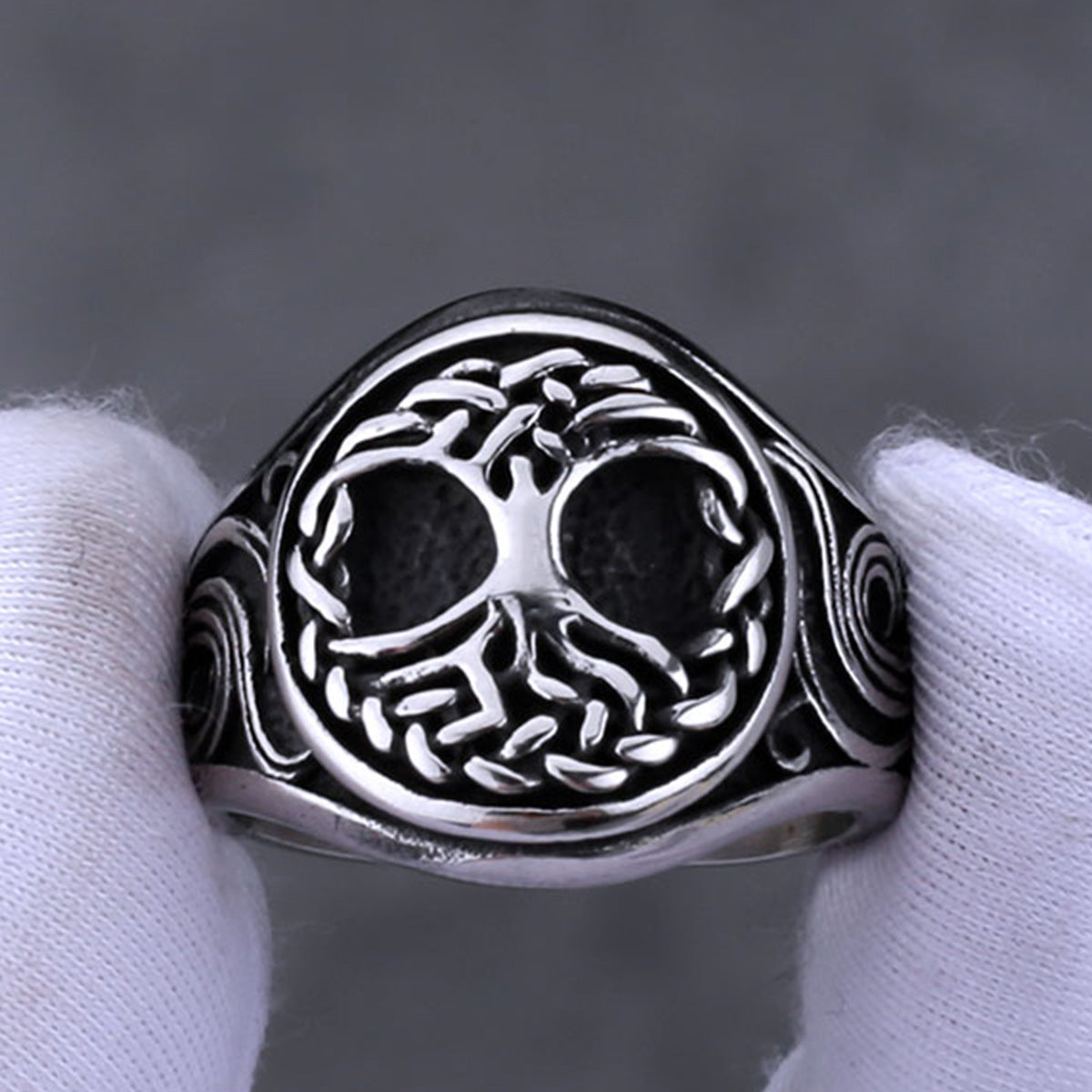 Wholesale Titanium Steel Nordic Viking Tree of Life Ring