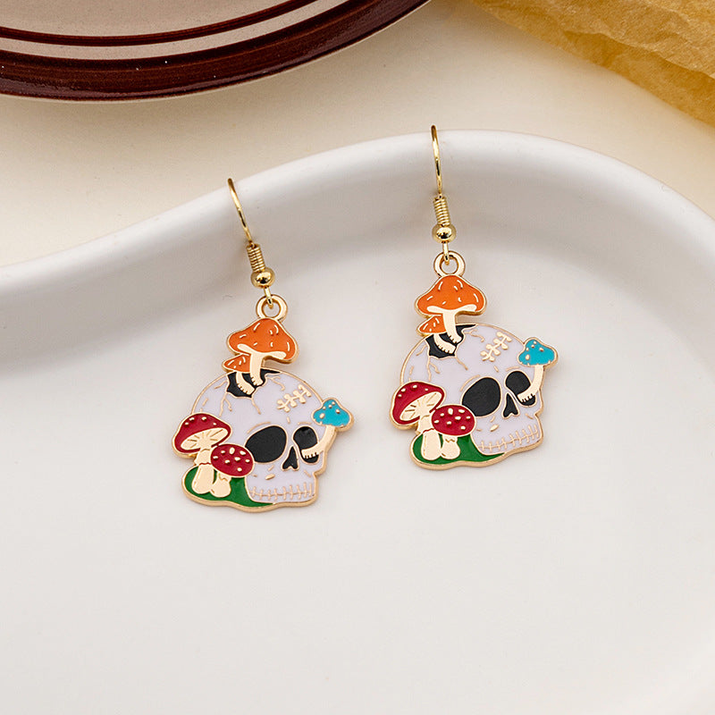 Wholesale Halloween Rose Skull Earrings ACC-ES-MDD046