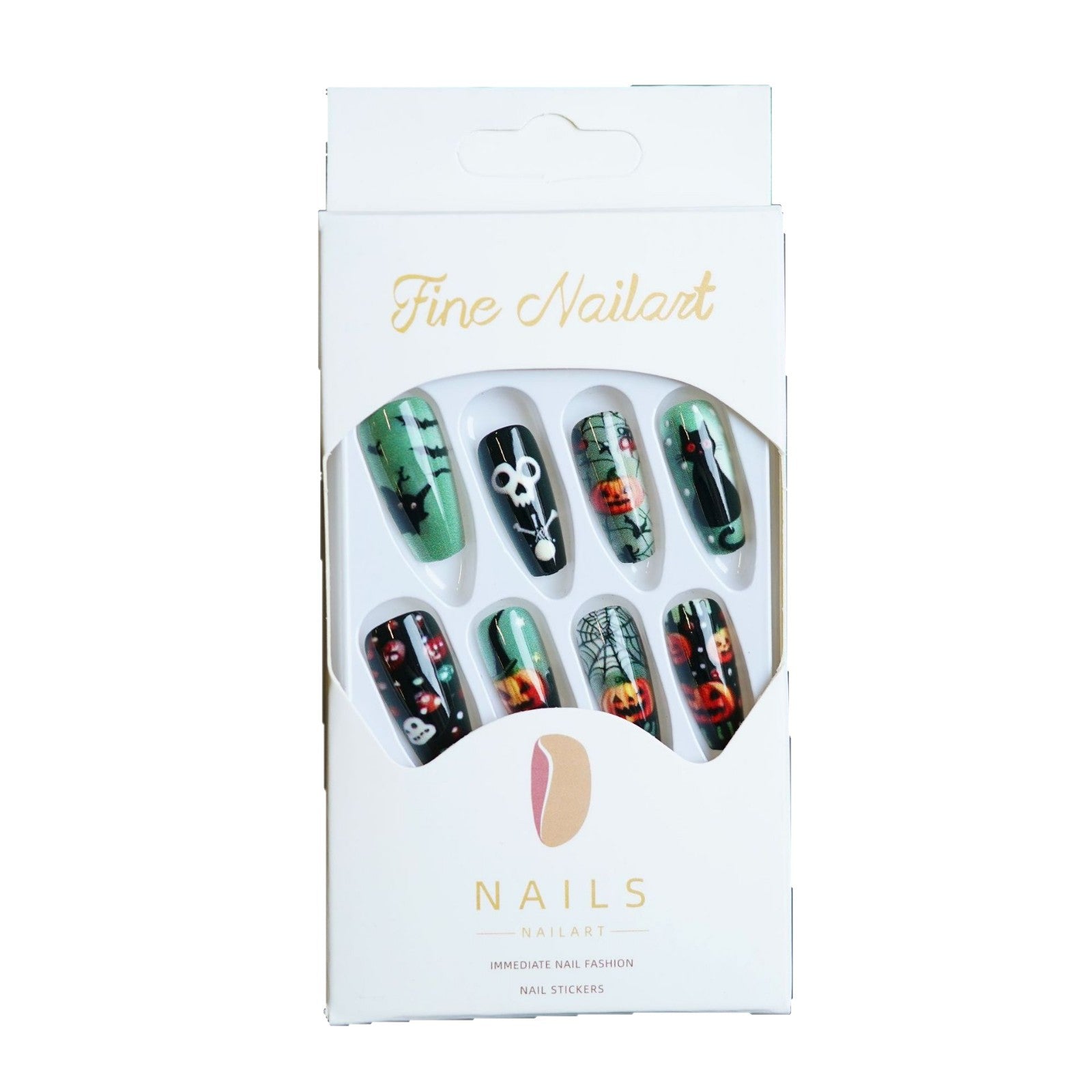 Wholesale 24 Pieces/ box  Pumpkin Nails Kits Nail Stickers