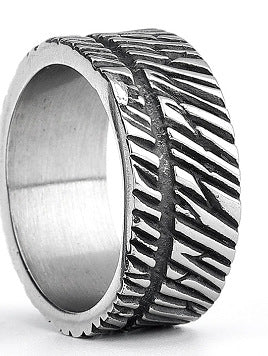 Wholesale Titanium Steel Vertical Grain Rings Men’s Rings ACC-RS-Moer009