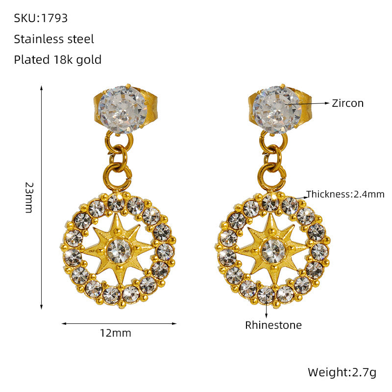 Wholesale Summer flower earrings for women inlaid with zircon light luxury earrings