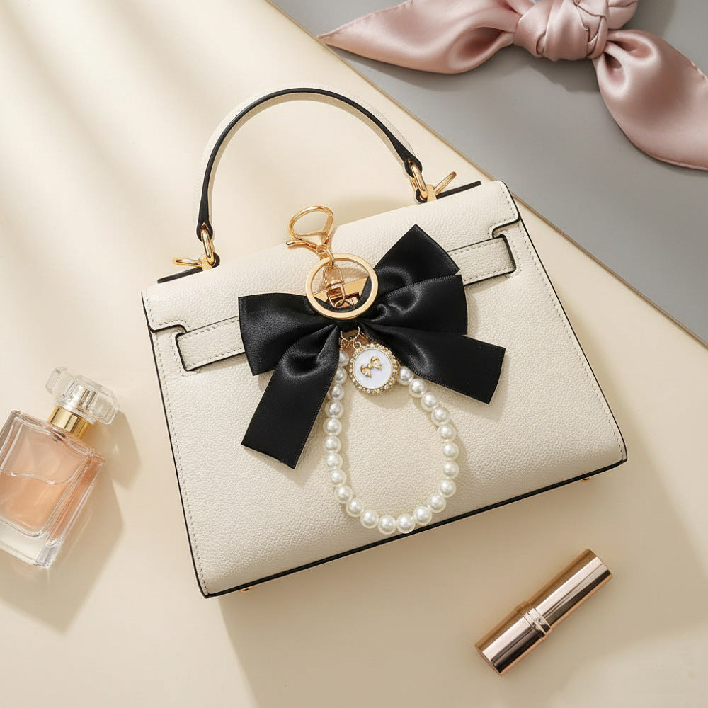 Wholesale Large Bowknot Pearl Keychain Pendant - Zinc Alloy Fashion Accessory,  Bag Charm for Everyday Use