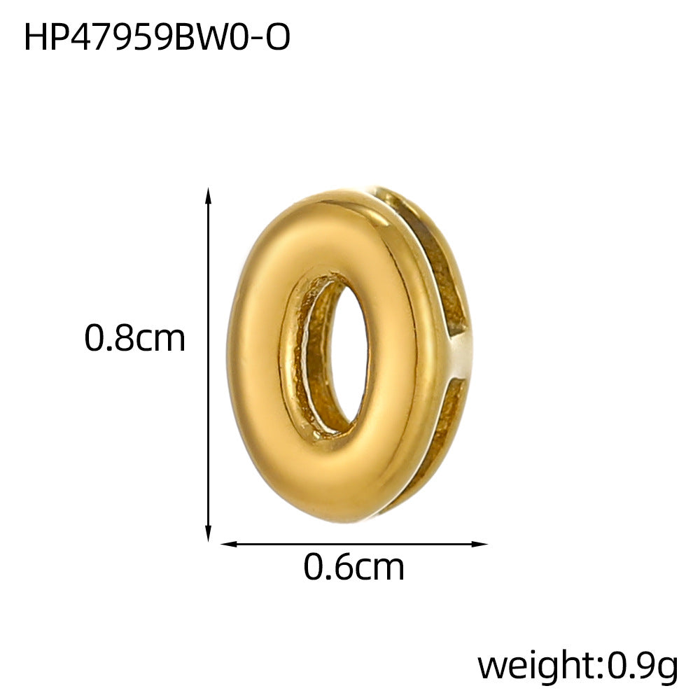 Wholesale Hollow small letters stainless steel plated 18K gold mini pendant