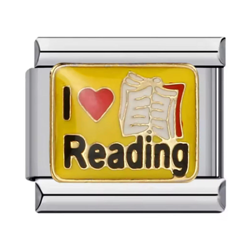 Wholesale 10pcs Italian Charm Bracelet 9mm DIY Splicing Removable Plant Flower Element Stainless Steel Composable Bracelet