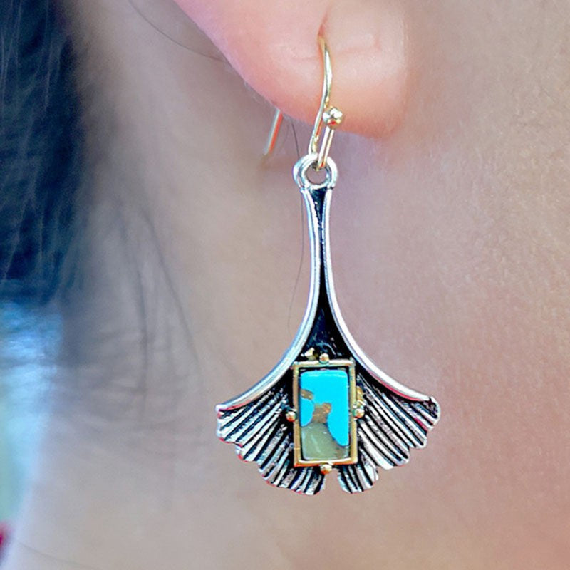 Wholesale  creative ginkgo leaves color pendant earrings