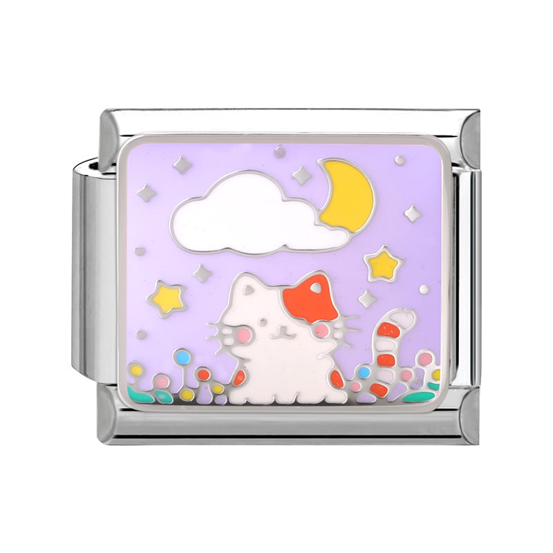 Wholesale Italian Charm Bracelet 9mm DIY Cartoon animal-themed   Stainless Steel Composable Bracelet