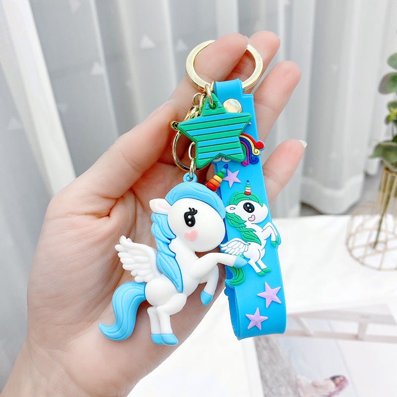 Wholesale Cartoon Cute Rainbow Pony Unicorn Keychains ACC-KC-GongZ026