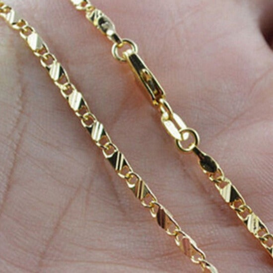 Wholesale plain gold-plated cross chain necklace for women