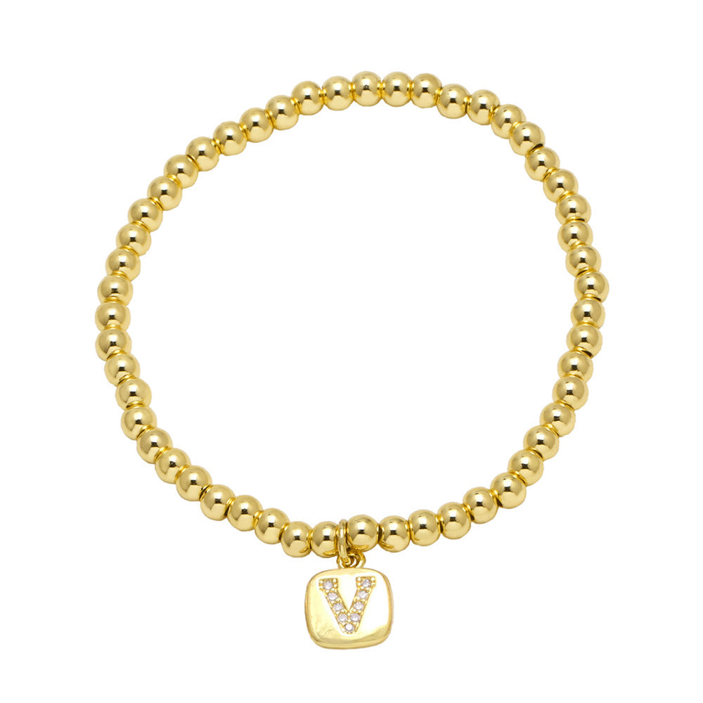 Wholesale Copper letter tag bracelet