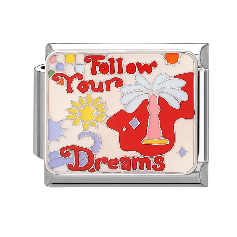 Wholesale 9mm Italian Charm Starter Bracelets DIY square Single Section Creative Stainless Steel Composable Bracelet