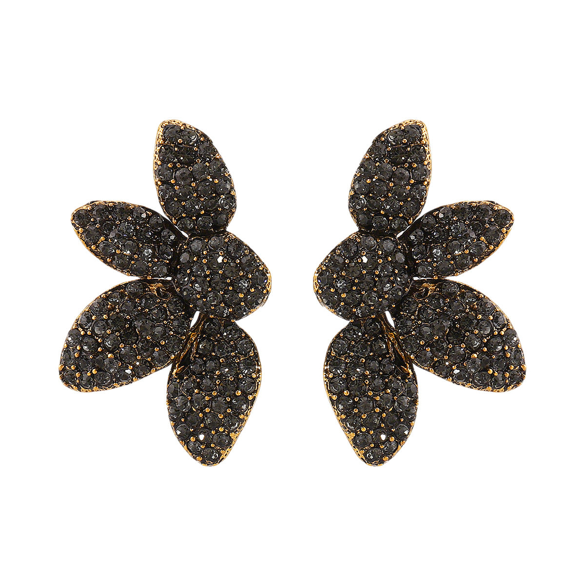 Wholesale niche design floral earrings Personality temperament rhinestone earrings