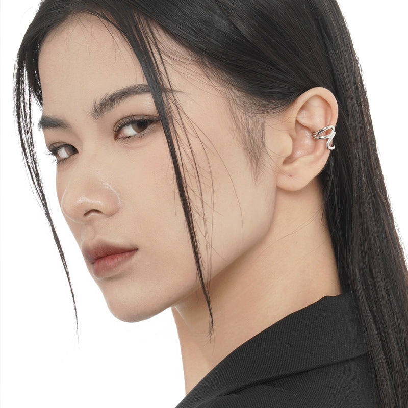 Wholesale S925 Sterling Silver Hollow Geometric Ear Clips ACC-ES-YWE007